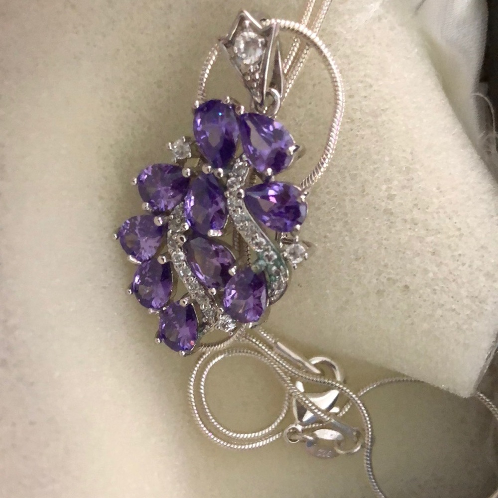 Purple stone necklace